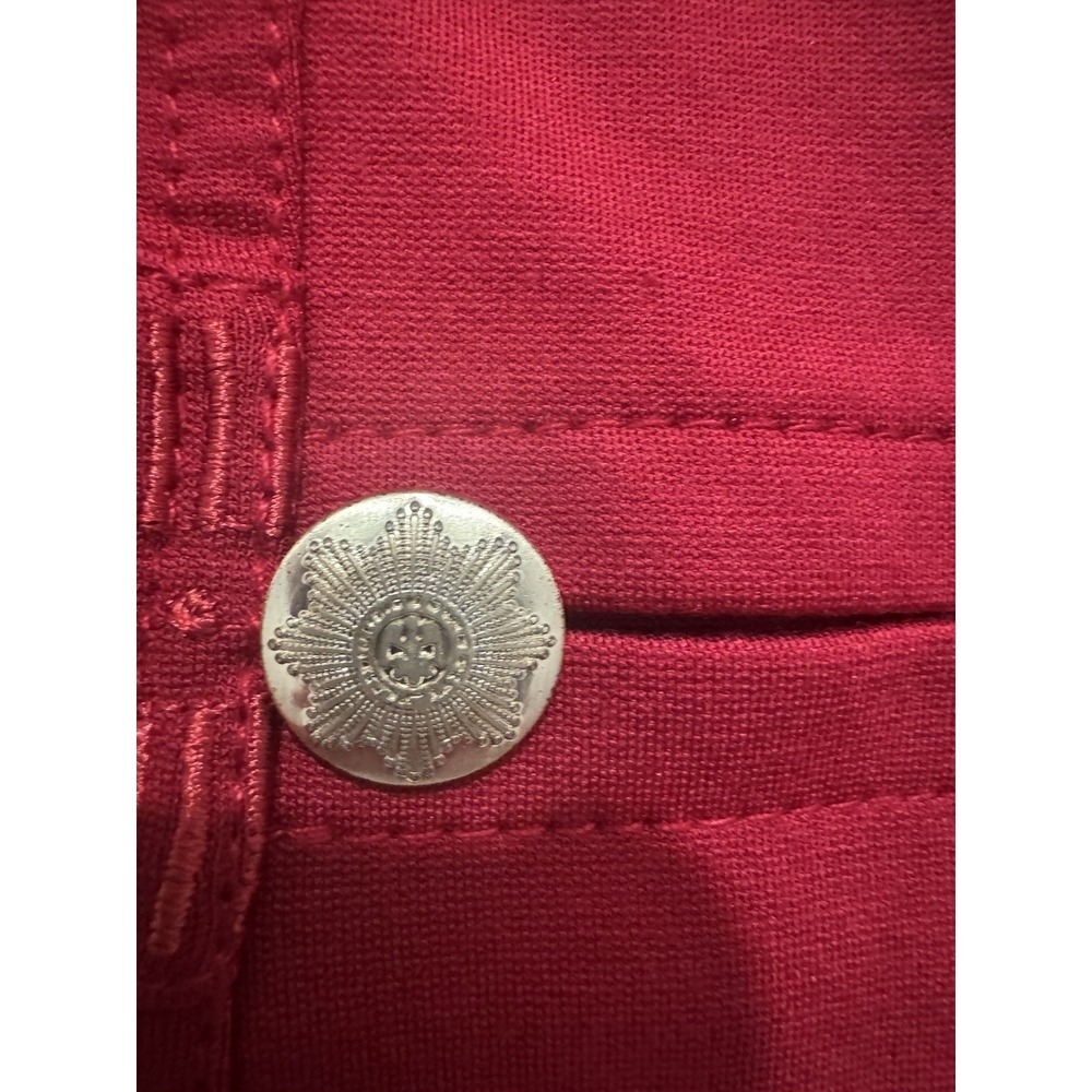 White House Black Market Military Style Blazer Sz 6 Long Sleeve Burgundy Stretch - Picture 7 of 14
